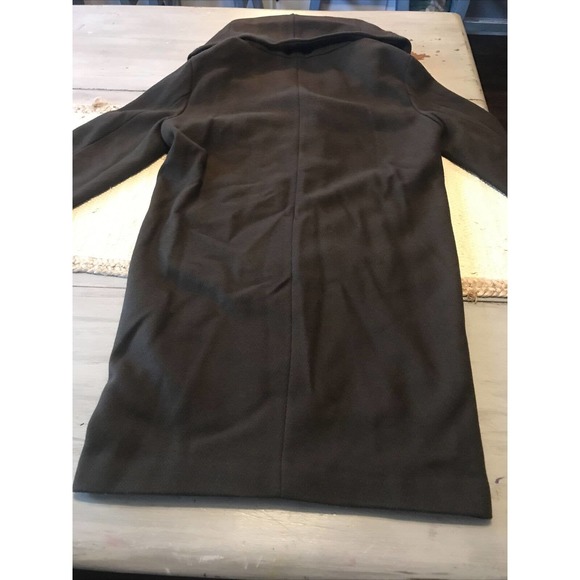 DKNY Walker Moss Dark Brown Coat Wool Blend Oversized Shawl Collar Sz XS - Picture 10 of 14